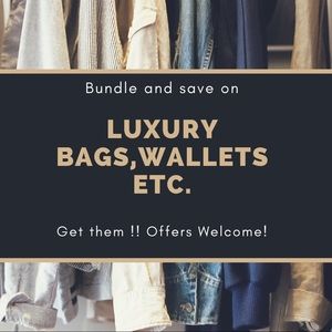 Luxury handbags, wallets, accessories etc
